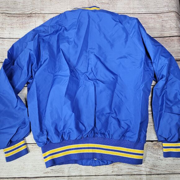 Satin Bomber Jacket Vintage Pla-Jac Dunbrooke Mens Jacket 40M42 Soccer Staff USA - Picture 6 of 7